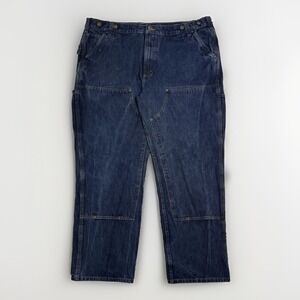 Carhartt Double Knee Jeans Stretch Mens 42x30 103890 Relaxed Fit Denim Dark Work